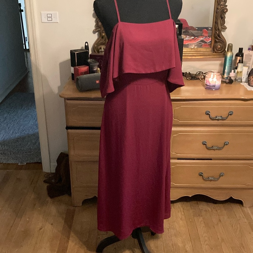 Elegant Burgundy Dress